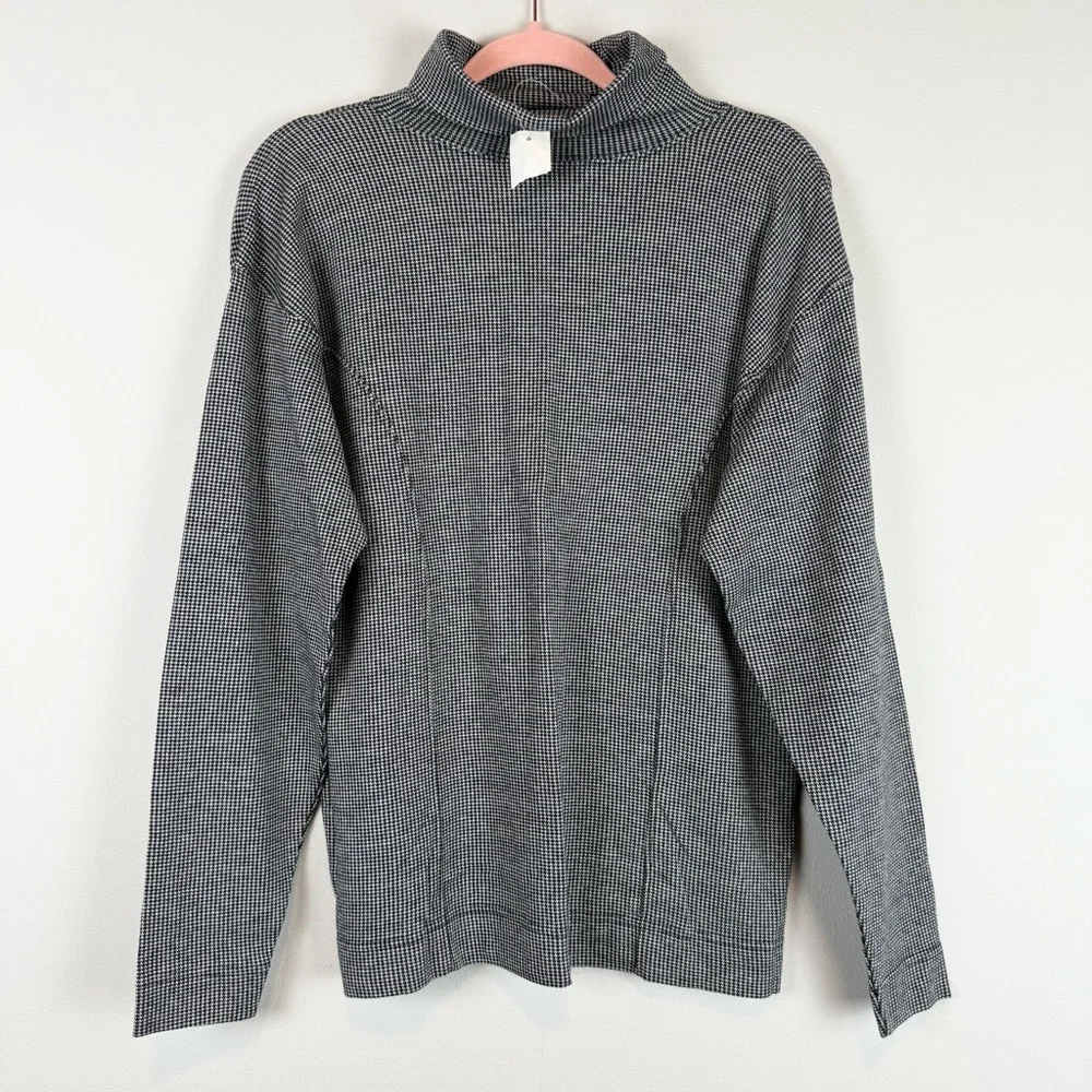 NWT Vintage Gap Houndstooth Turtleneck Long Sleeve Cotton Top Shirt Size Large - Picture 4 of 9